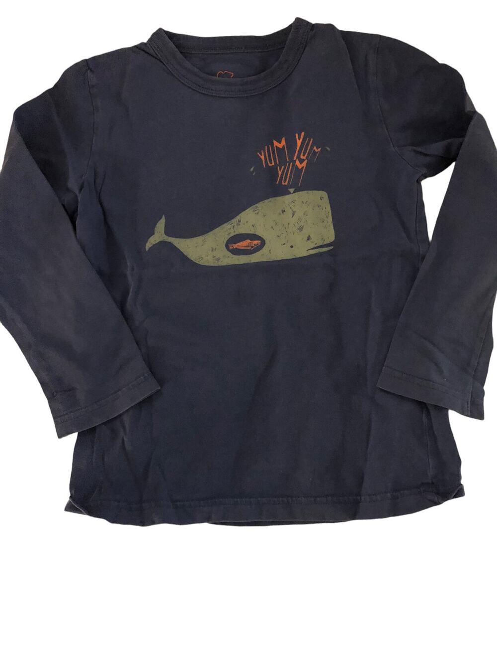 Mini Boden Navy Blue Whale Shirt 5-6